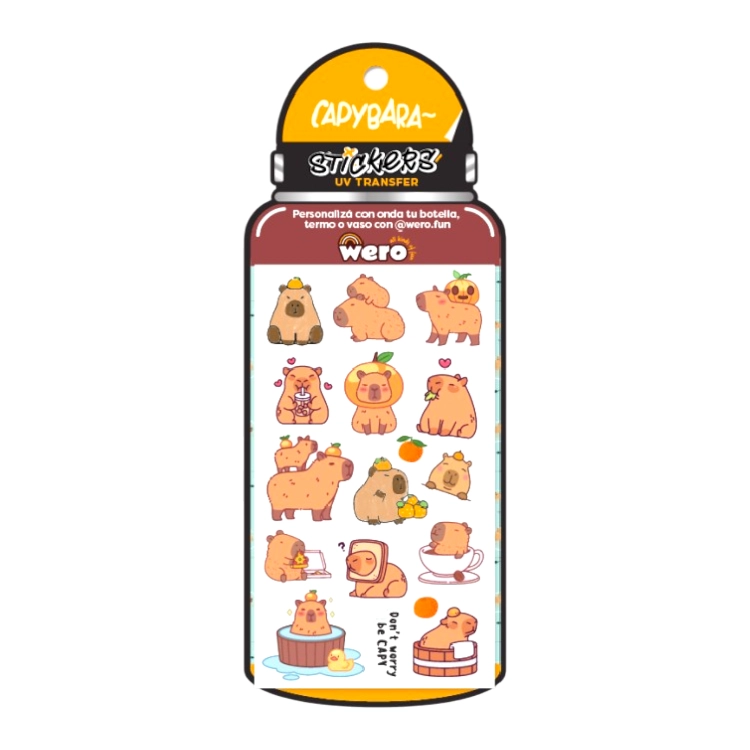 Stickers Wero Capybara UV Transfer Bottle Art.WE4167